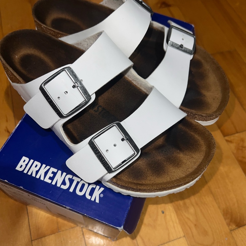 Birkenstock White Double Buckle Sandals